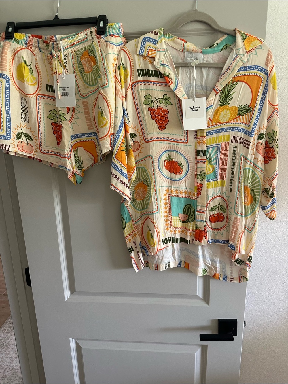Exclusive Print Women's Button-Down Fruit Print Shirt - Multi - Picture 3 of 5